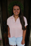 Zenana Pink Striped Top