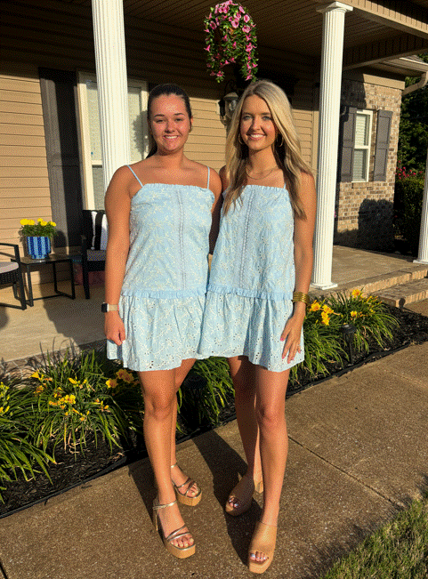 Day + Moon blue & white dress
